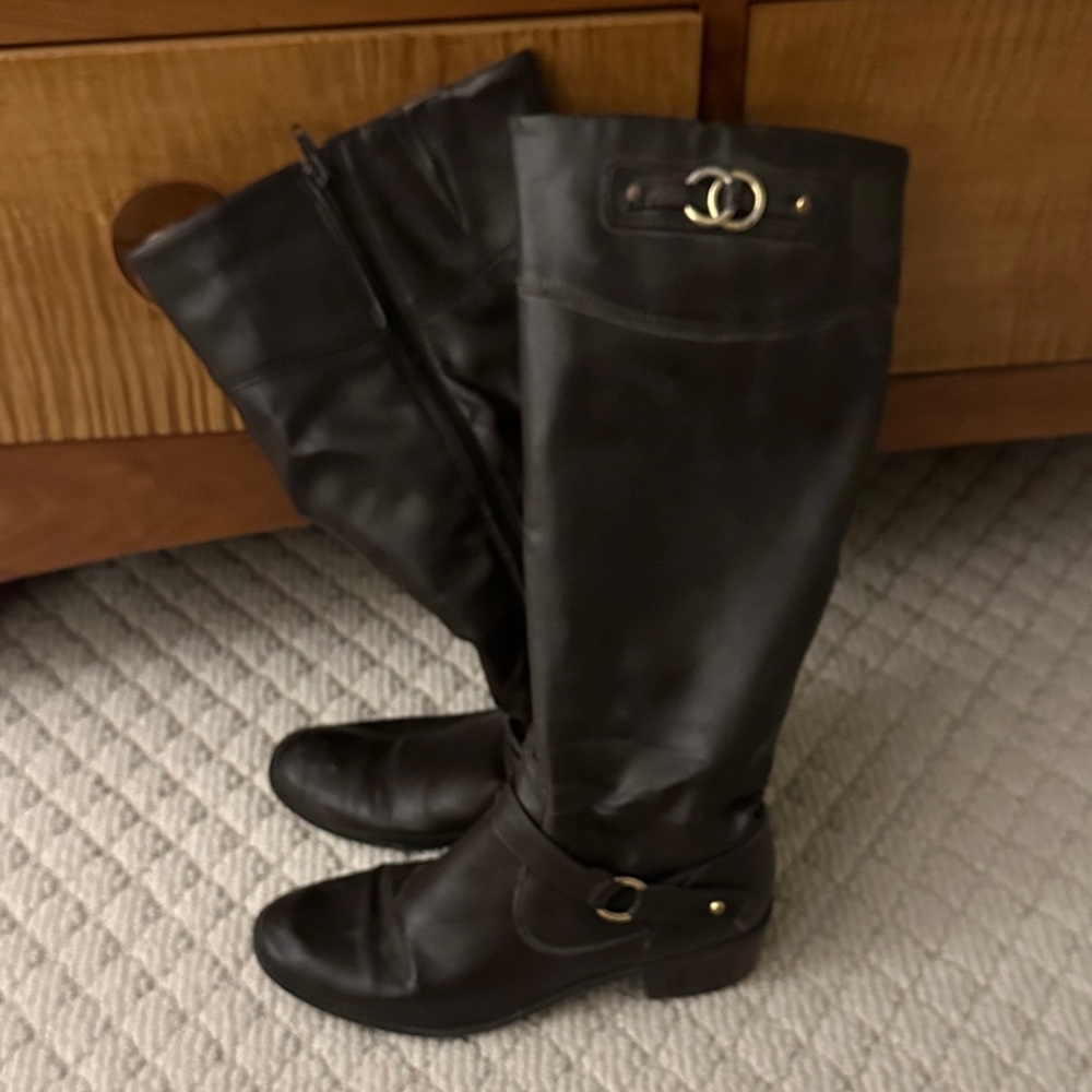 Dark Brown Knee-High Boots